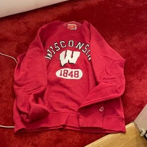 Red crew neck university of Wisconsin